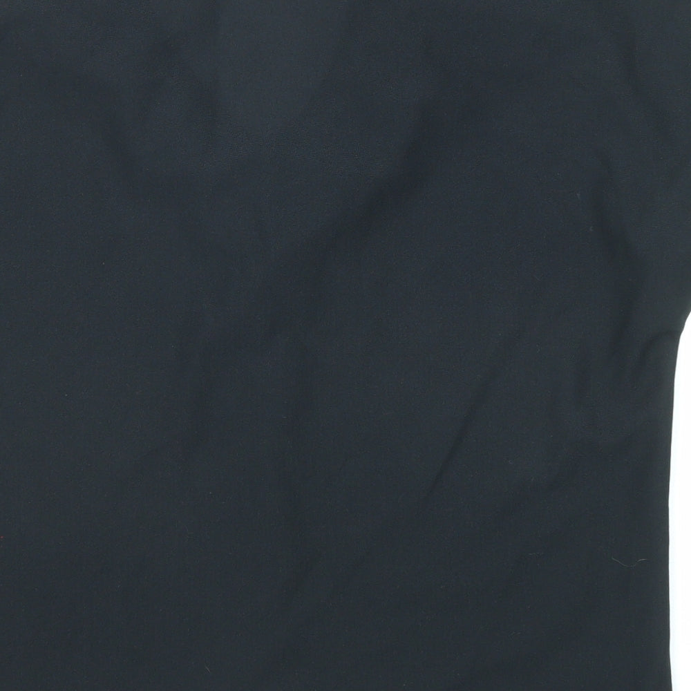 Pamian Womens Black Polyester Basic Blouse Size 16 V-Neck - Tie Neck Detail