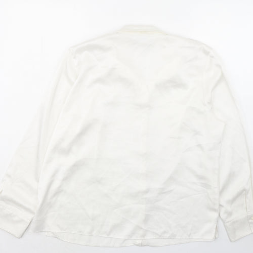 Frankenwalder Womens Ivory Polyester Basic Button-Up Size 18 Collared