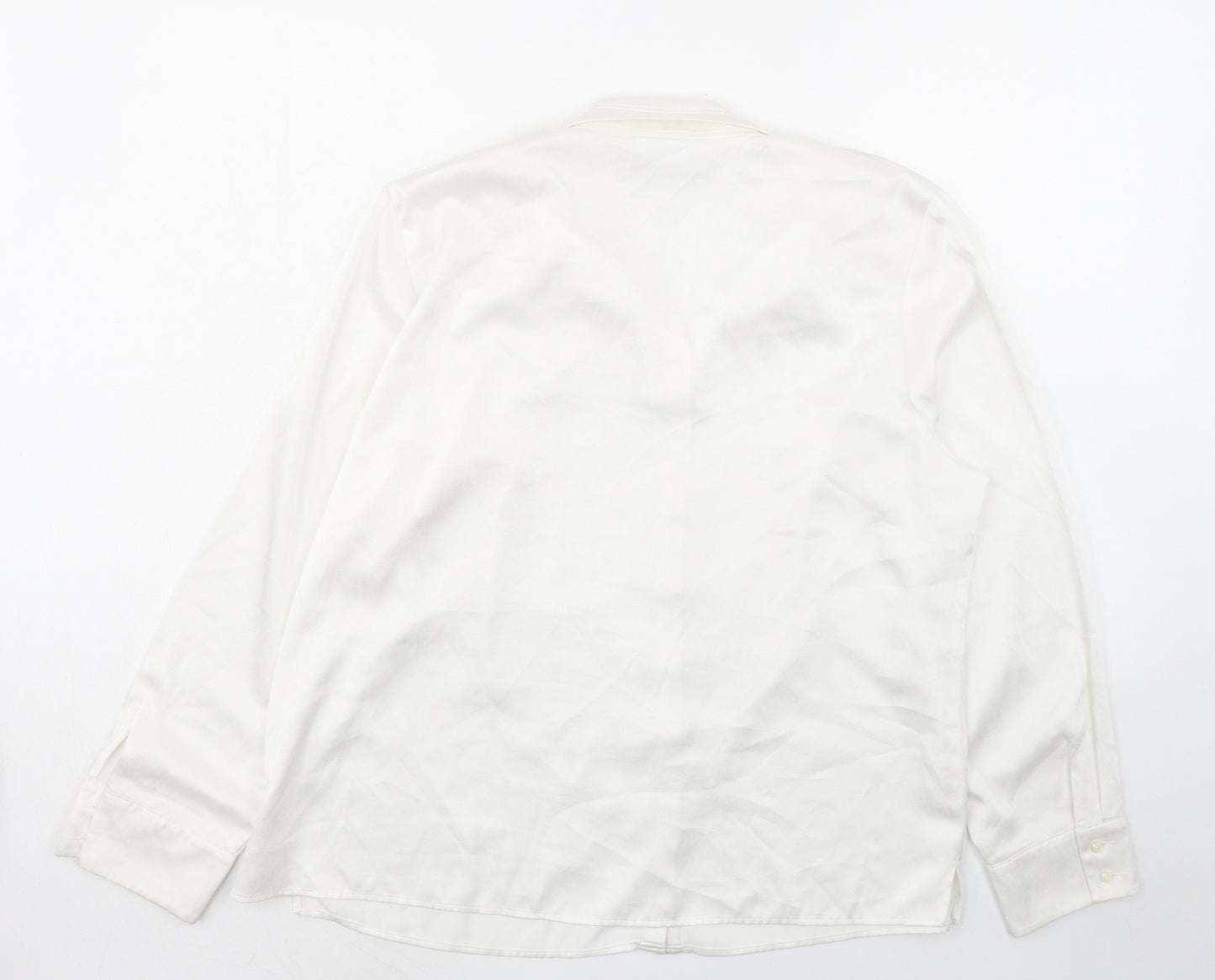 Frankenwalder Womens Ivory Polyester Basic Button-Up Size 18 Collared
