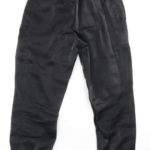 Nike Womens Black Polyester Jogger Trousers Size S L27 in Regular Tie