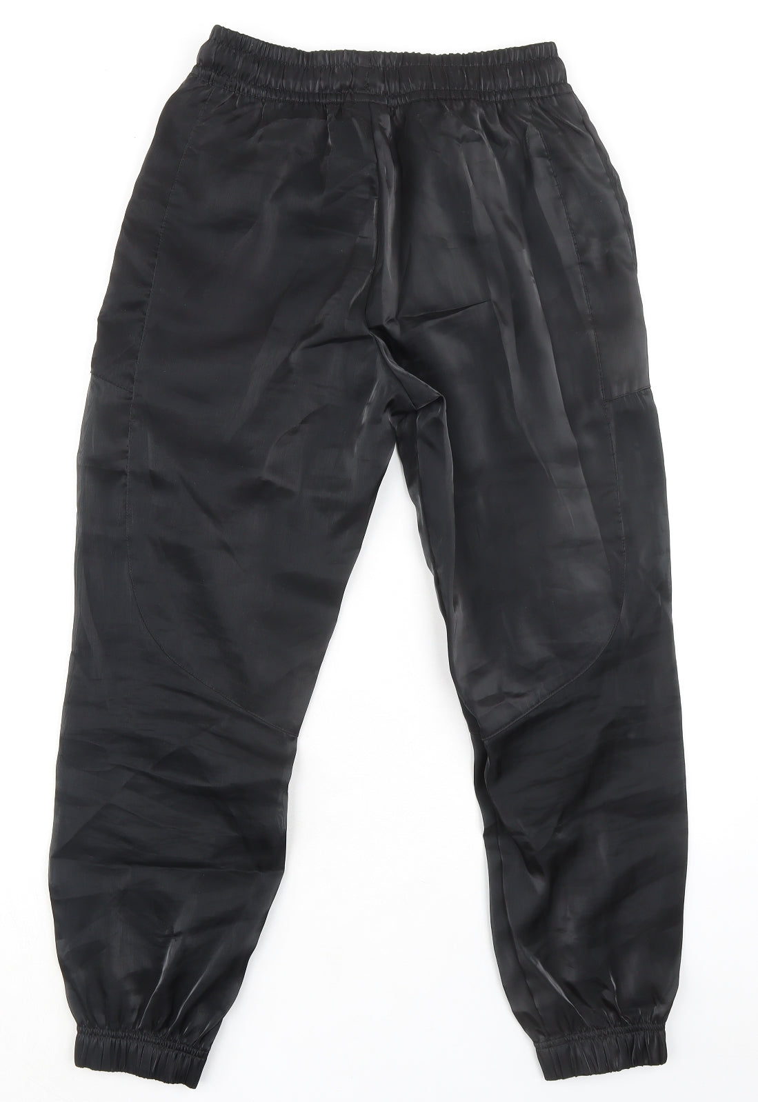 Nike Womens Black Polyester Jogger Trousers Size S L27 in Regular Tie