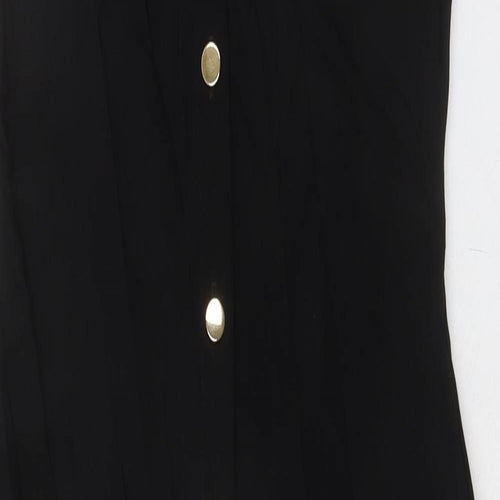 Zara Womens Black Viscose Shirt Dress Size S Collared Button