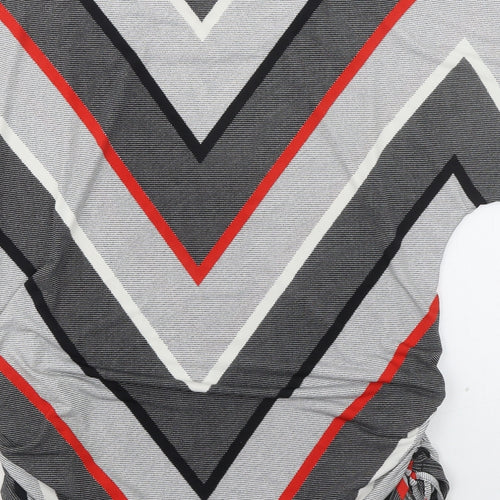 Principles Womens Multicoloured Geometric Polyester Basic T-Shirt Size 12 Round Neck