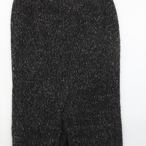 POMODORO Womens Black Polyester Straight & Pencil Skirt Size 14 Zip