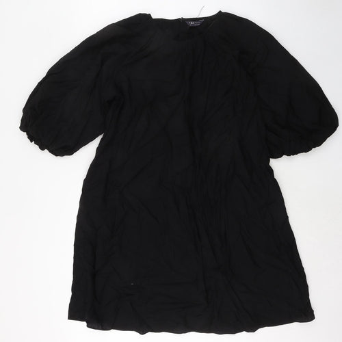 Marks and Spencer Womens Black Polyester A-Line Size 12 Round Neck Pullover