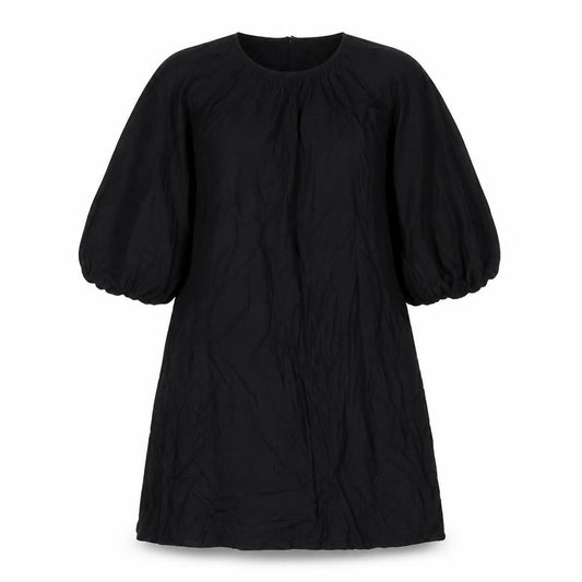 Front view of Marks & Spencer women’s black polyester a-line, size UK 12, round neck pullover