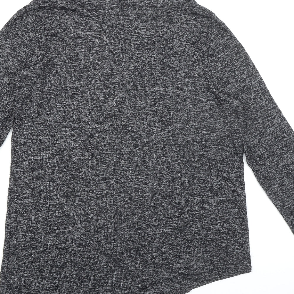 New Look Womens Black Viscose Basic T-Shirt Size 10 Roll Neck