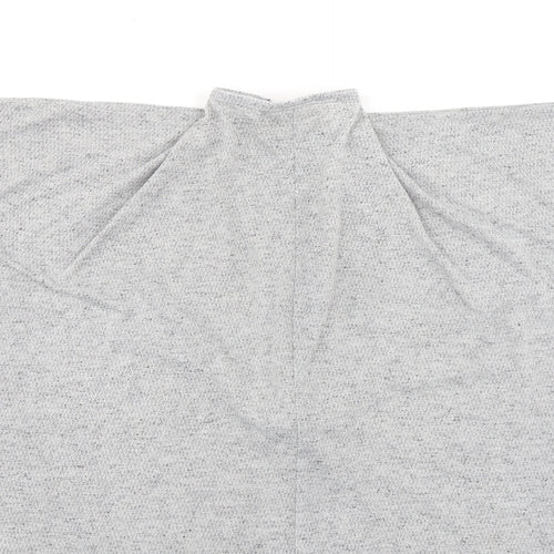 VouleyVous Womens Grey Cotton Tunic Blouse Size S Mock Neck