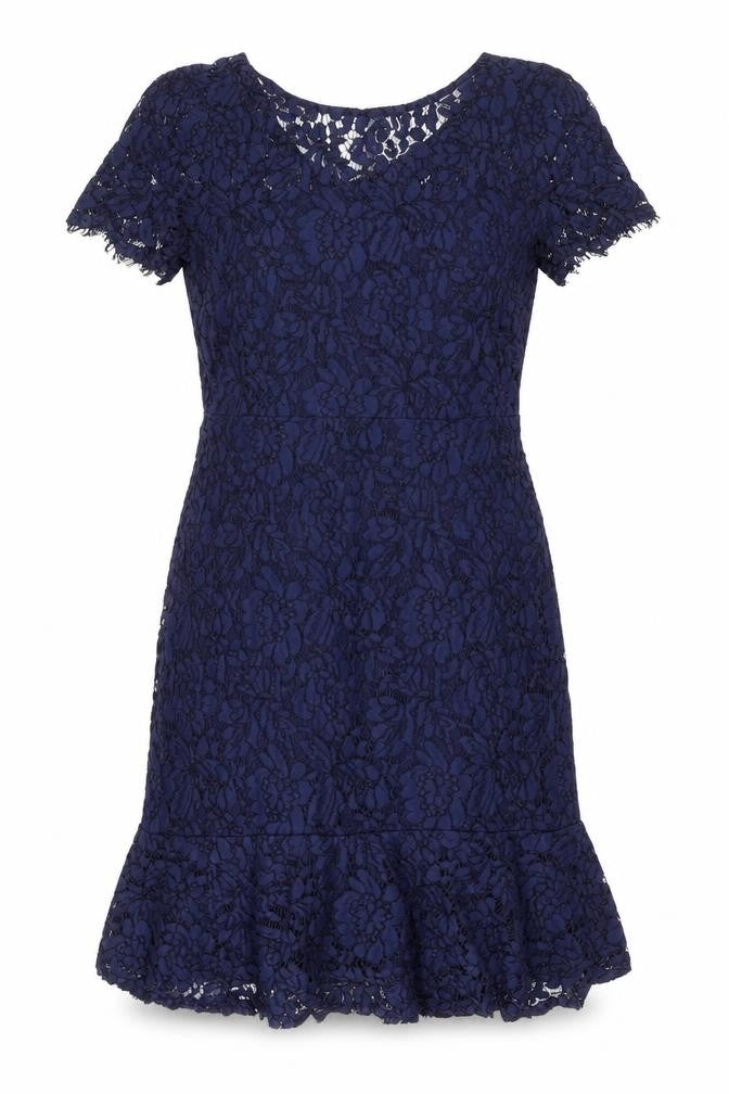 Wallis Womens Blue Floral Nylon A-Line Size 10 Boat Neck Zip
