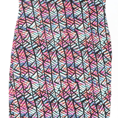 Very Womens Multicoloured Geometric Viscose Maxi Size 16 Scoop Neck Pullover