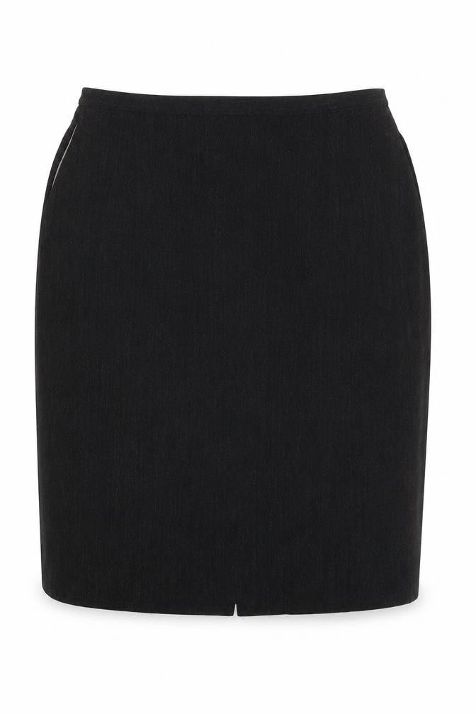 Front view of Principles women’s grey polyester a-line skirt, size UK 12, zip