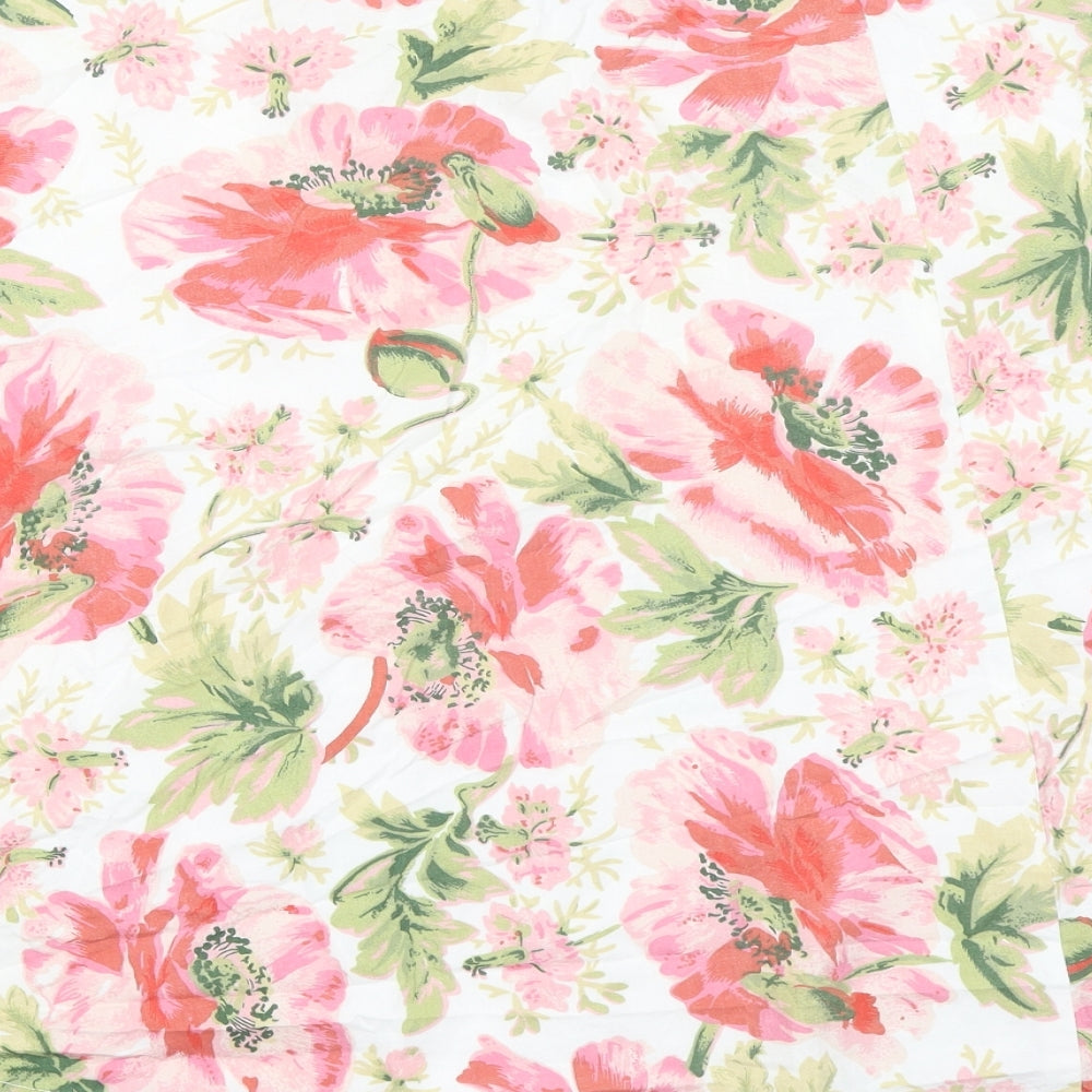 Mix Nouveau Womens Pink Floral Polyester Swing Skirt Size 10 Button