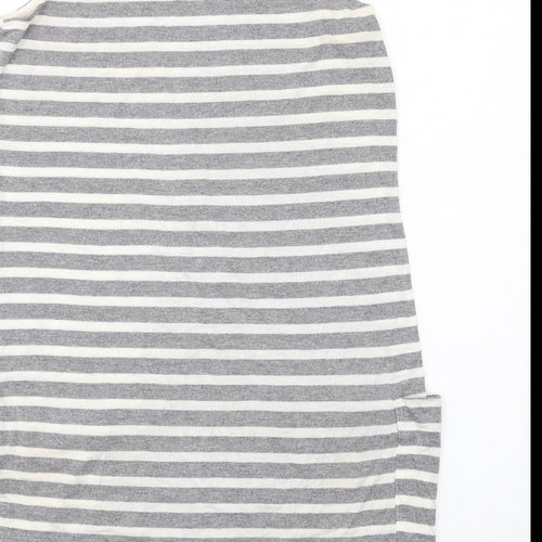 NEXT Womens Grey Striped Viscose Tunic Tank Size 8 Boat Neck