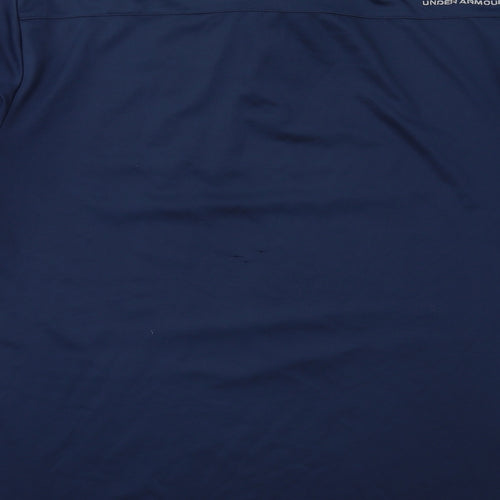 Under armour Mens Blue Polyester Polo Size XL Collared Button