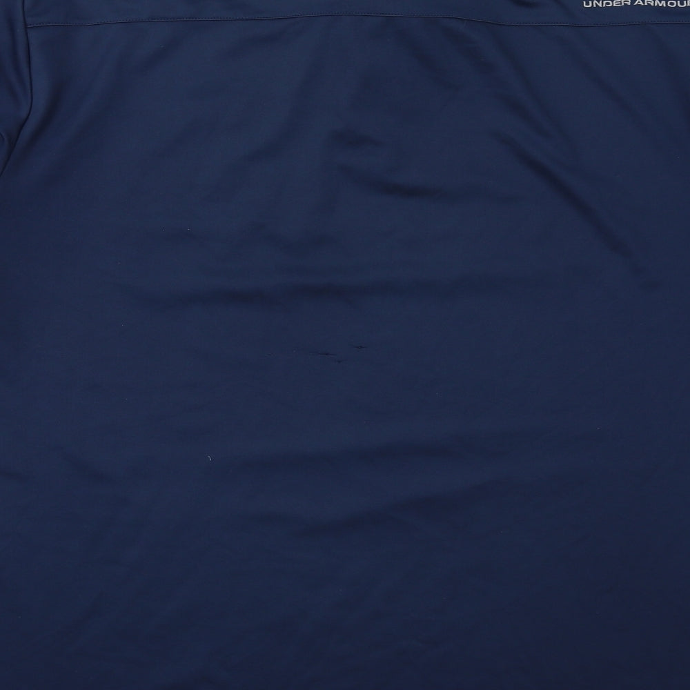 Under armour Mens Blue Polyester Polo Size XL Collared Button