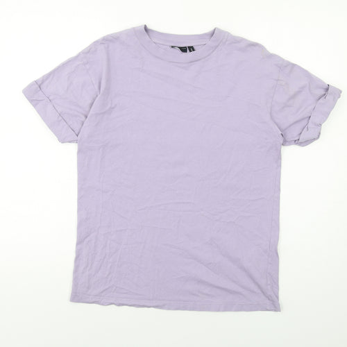 ASOS Womens Purple Cotton Basic T-Shirt Size 4 Crew Neck