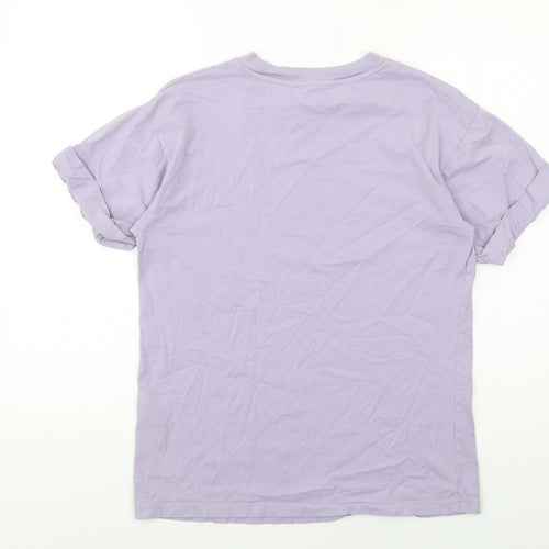 ASOS Womens Purple Cotton Basic T-Shirt Size 4 Crew Neck