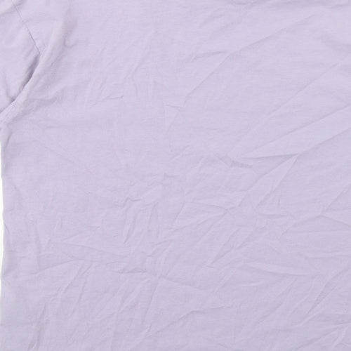ASOS Womens Purple Cotton Basic T-Shirt Size 4 Crew Neck