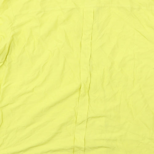 NEXT Womens Yellow Polyester Basic Button-Up Size 14 Round Neck
