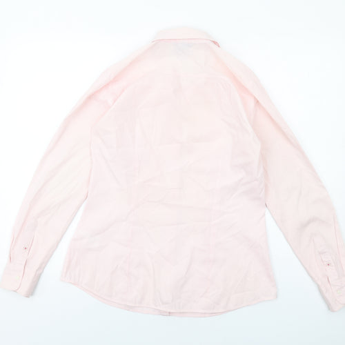 H&M Womens Pink Striped Polyester Basic Button-Up Size 10 Collared