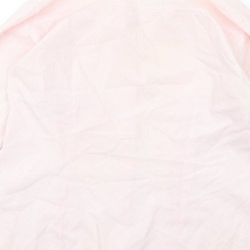 H&M Womens Pink Striped Polyester Basic Button-Up Size 10 Collared