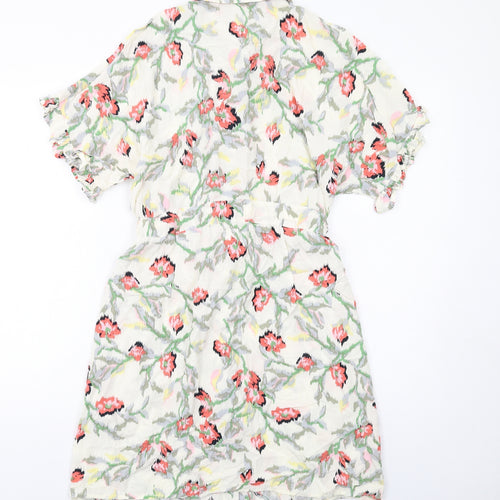 Soaked in Luxury Womens Multicoloured Floral Viscose Shirt Dress Size XS Collared Button