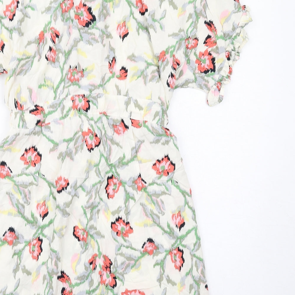 Soaked in Luxury Womens Multicoloured Floral Viscose Shirt Dress Size XS Collared Button