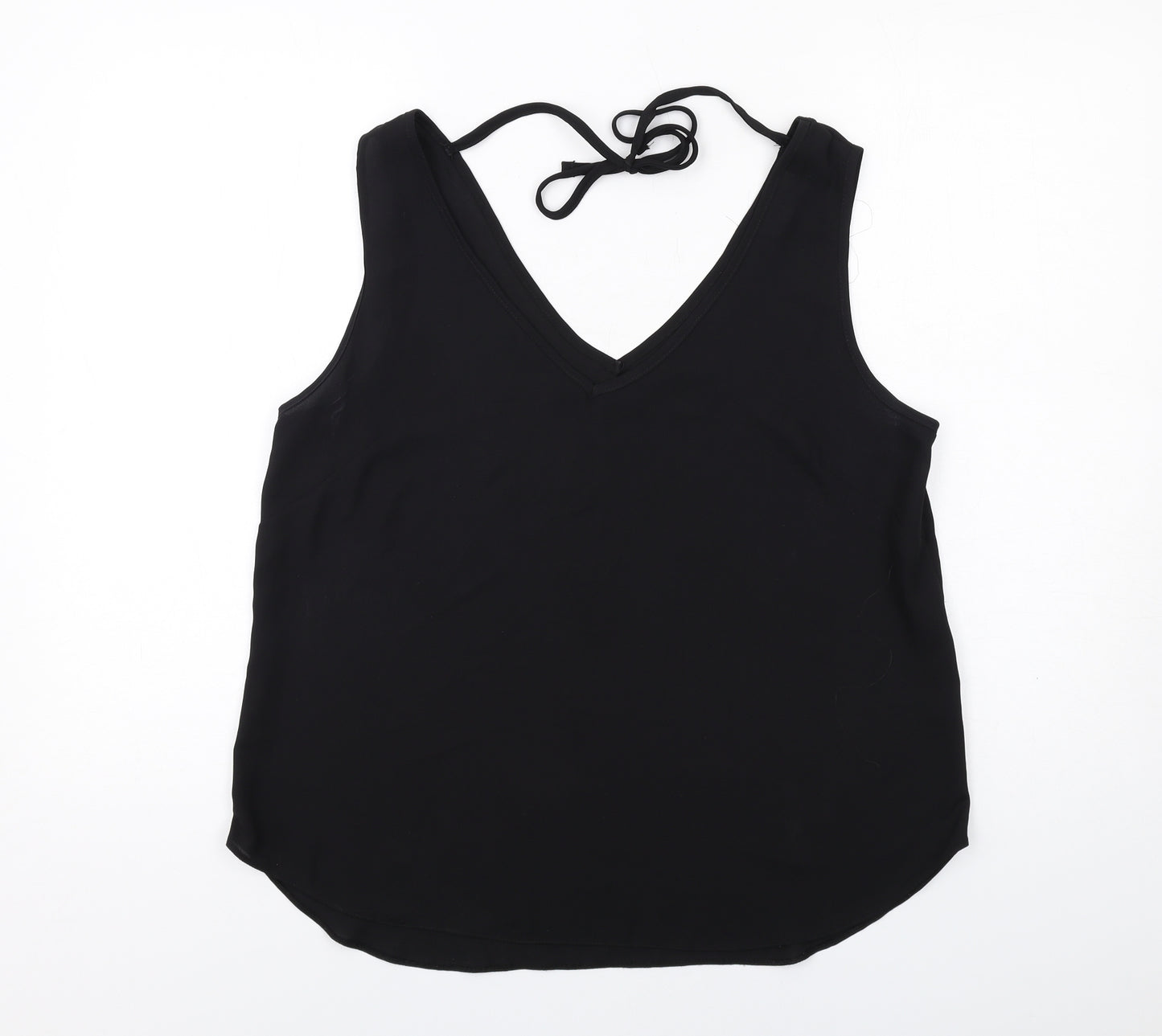 Wallis Womens Black Polyester Basic Tank Size 14 V-Neck