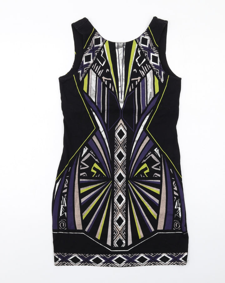 River Island Womens Multicoloured Geometric Cotton Shift Size 12 Round Neck Pullover