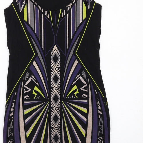 River Island Womens Multicoloured Geometric Cotton Shift Size 12 Round Neck Pullover