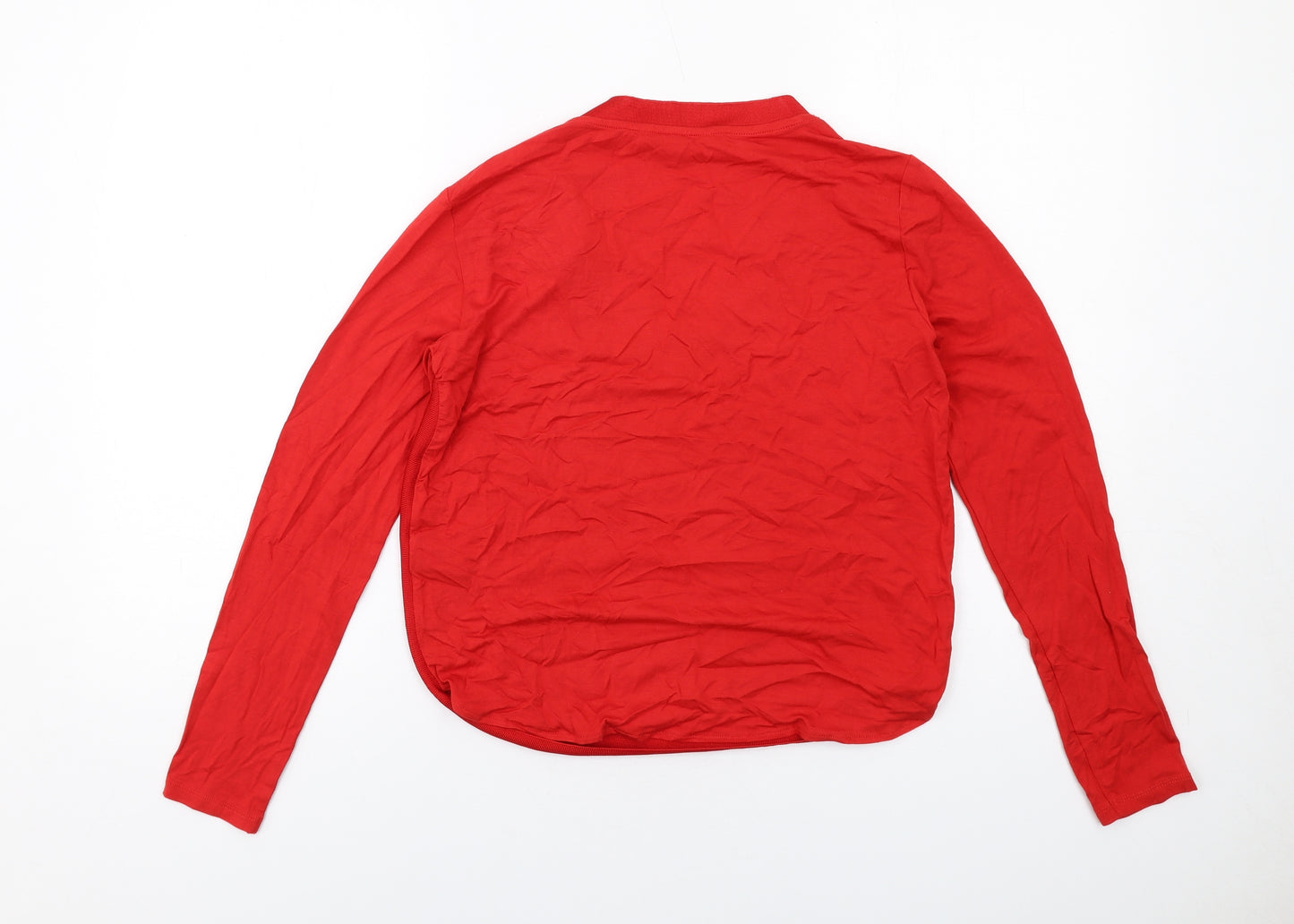 Red Herring Womens Red Viscose Basic T-Shirt Size 12 V-Neck