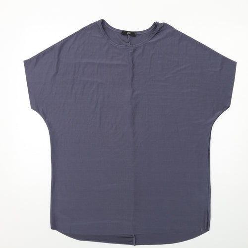 Missguided Womens Blue Polyester Basic T-Shirt Size 10 Round Neck