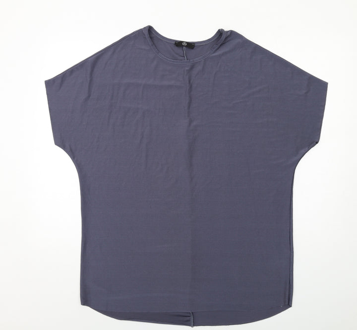 Missguided Womens Blue Polyester Basic T-Shirt Size 10 Round Neck