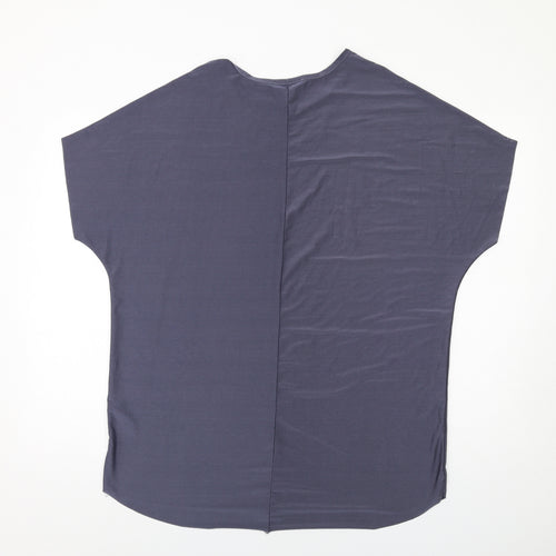 Missguided Womens Blue Polyester Basic T-Shirt Size 10 Round Neck