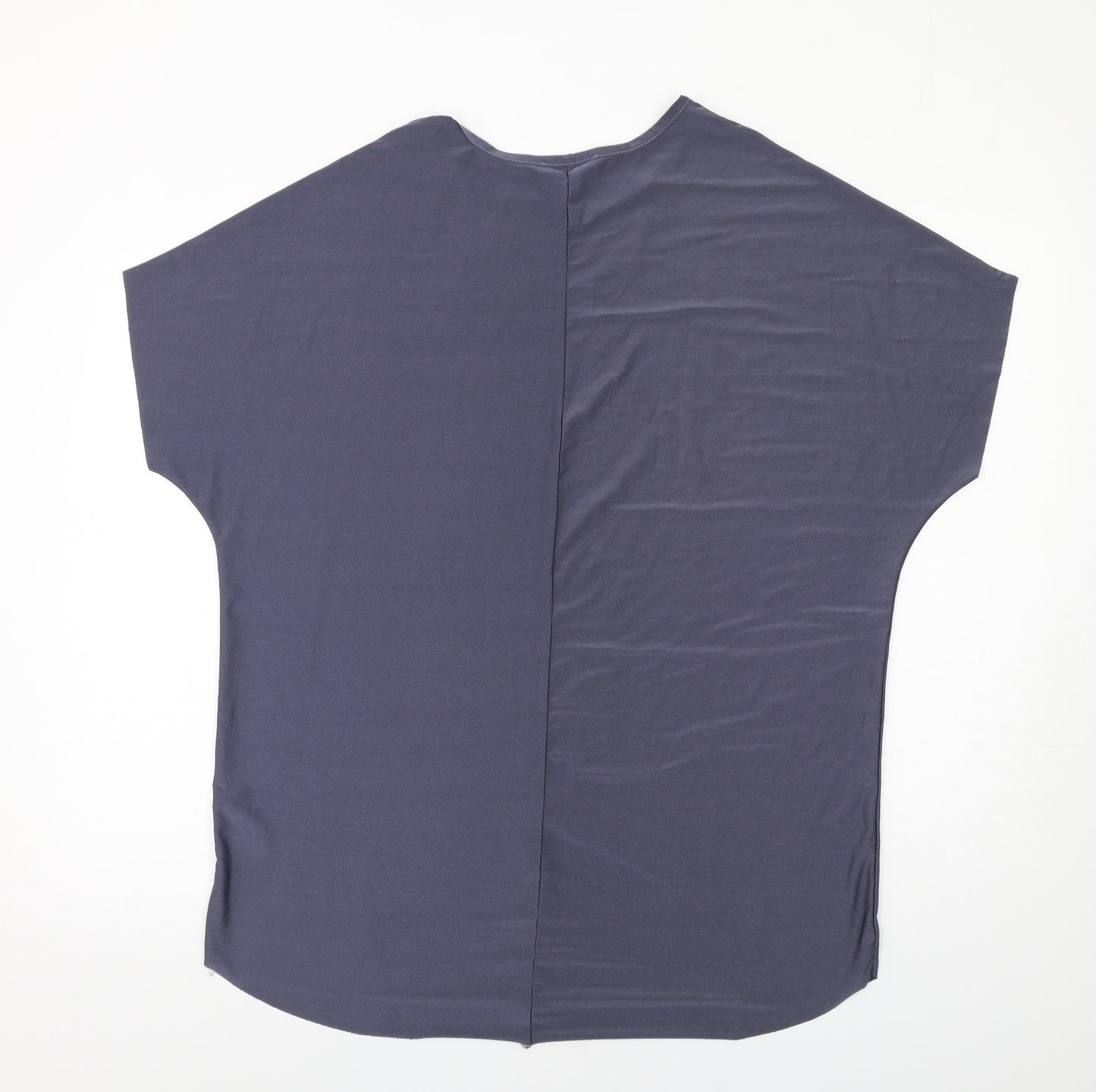 Missguided Womens Blue Polyester Basic T-Shirt Size 10 Round Neck