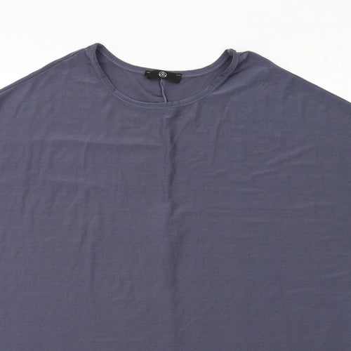 Missguided Womens Blue Polyester Basic T-Shirt Size 10 Round Neck