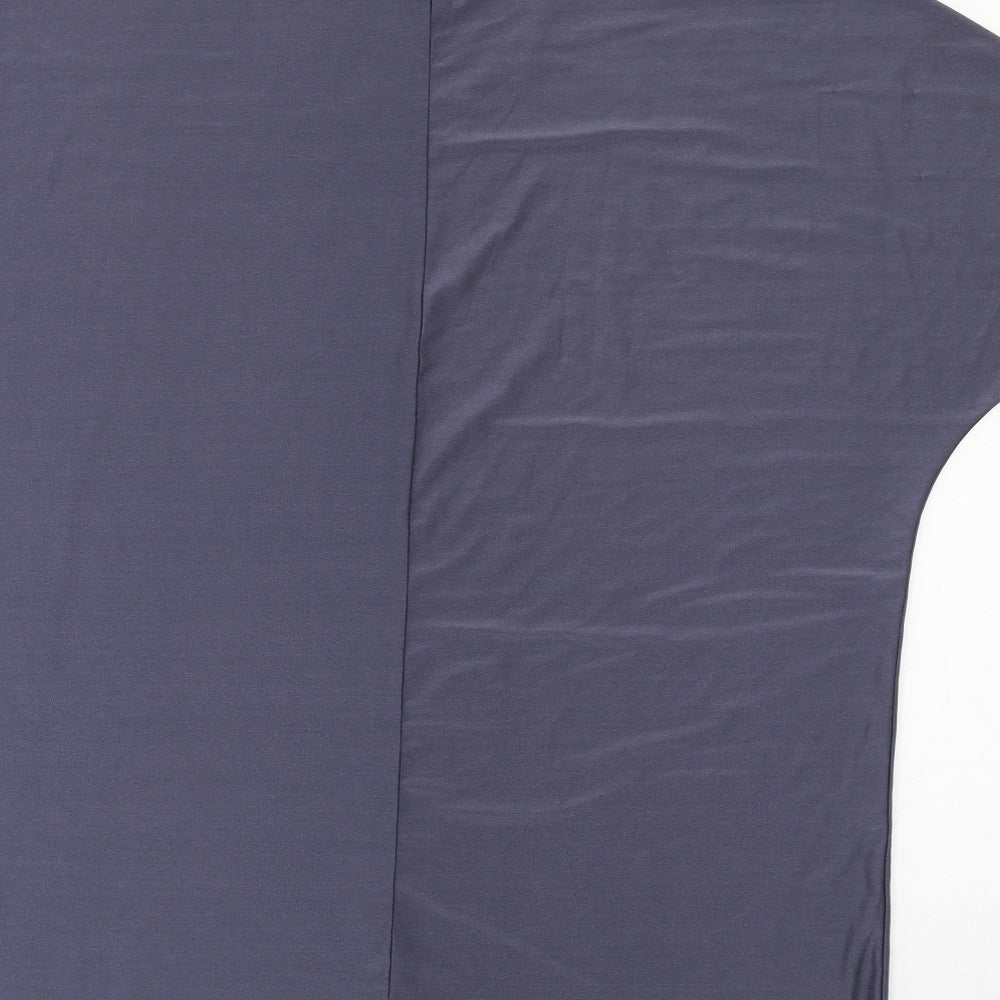 Missguided Womens Blue Polyester Basic T-Shirt Size 10 Round Neck