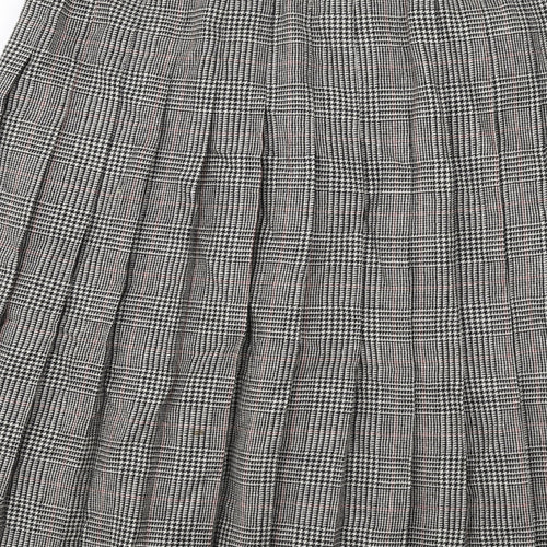 EWM Womens Grey Plaid Wool Pleated Skort Size 16 Zip