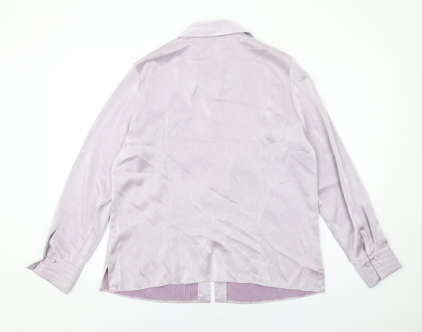 Marks and Spencer Womens Purple Polyester Basic Button-Up Size 16 Collared
