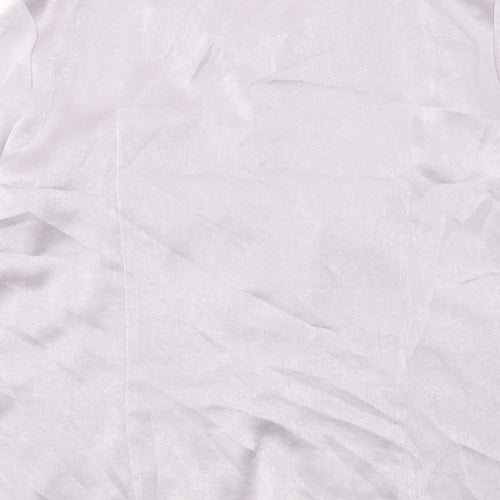 Marks and Spencer Womens Purple Polyester Basic Button-Up Size 16 Collared