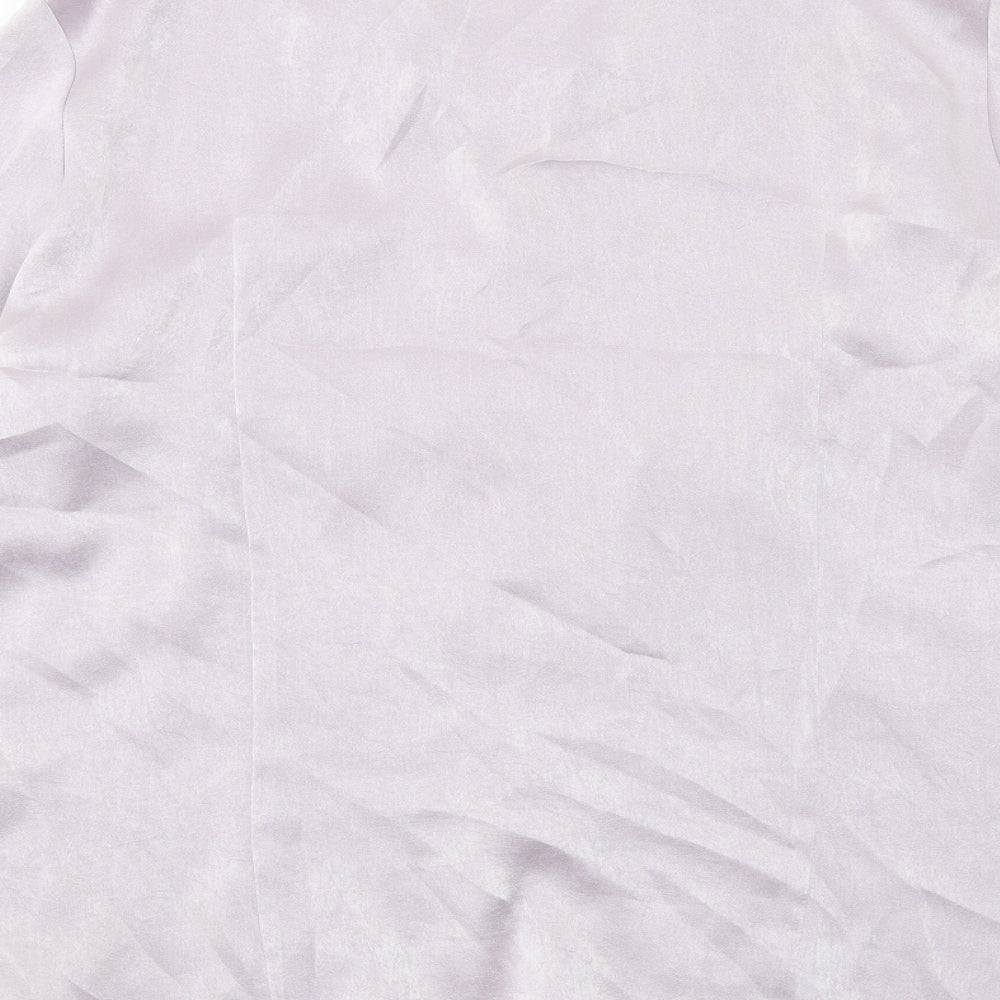 Marks and Spencer Womens Purple Polyester Basic Button-Up Size 16 Collared