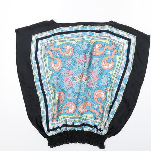 Julien Macdonald Womens Multicoloured Geometric Polyester Basic Blouse Size 14 Round Neck