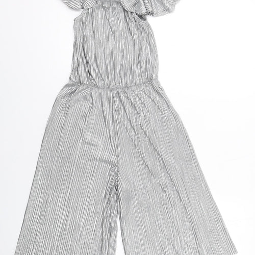 NEXT Girls Silver Polyester Jumpsuit One-Piece Size 7 Years L14 in Pullover - Plisse