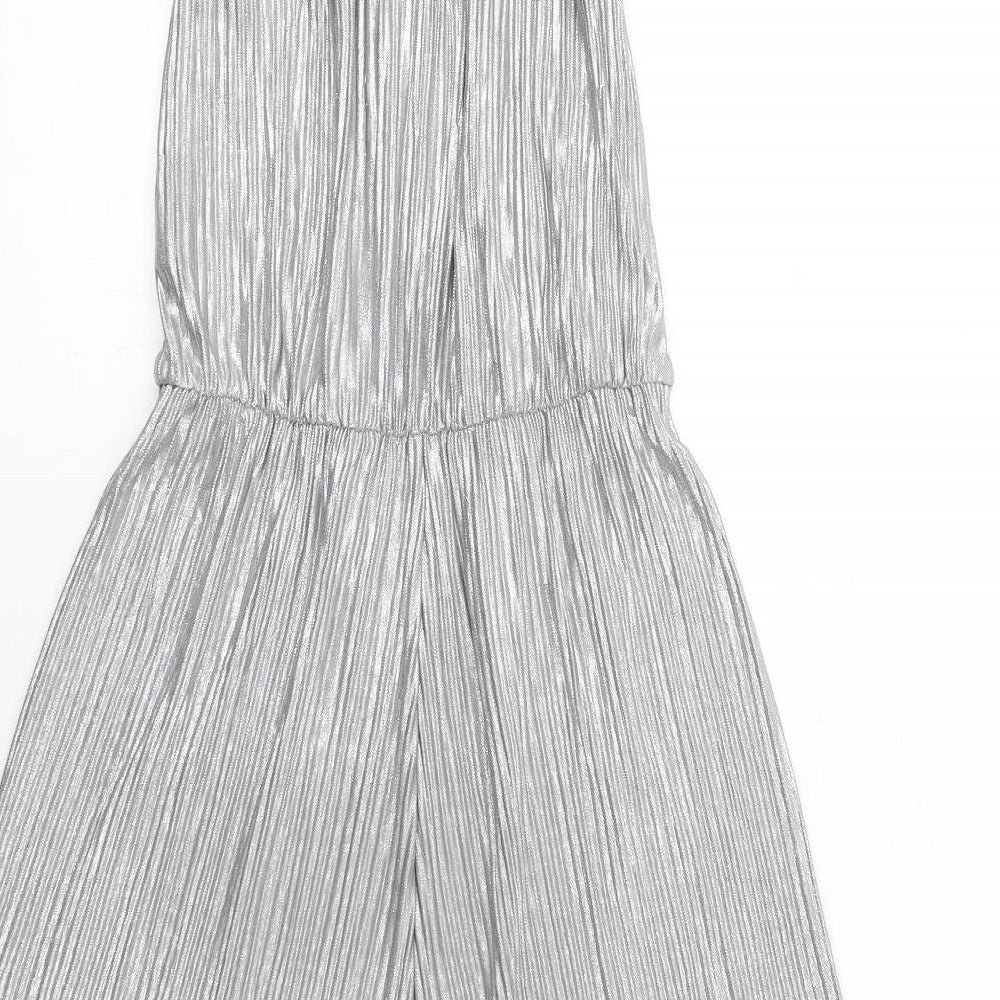 NEXT Girls Silver Polyester Jumpsuit One-Piece Size 7 Years L14 in Pullover - Plisse