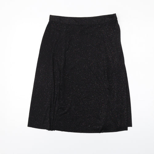 & Other Stories Womens Black Polyester Swing Skirt Size 12 Zip