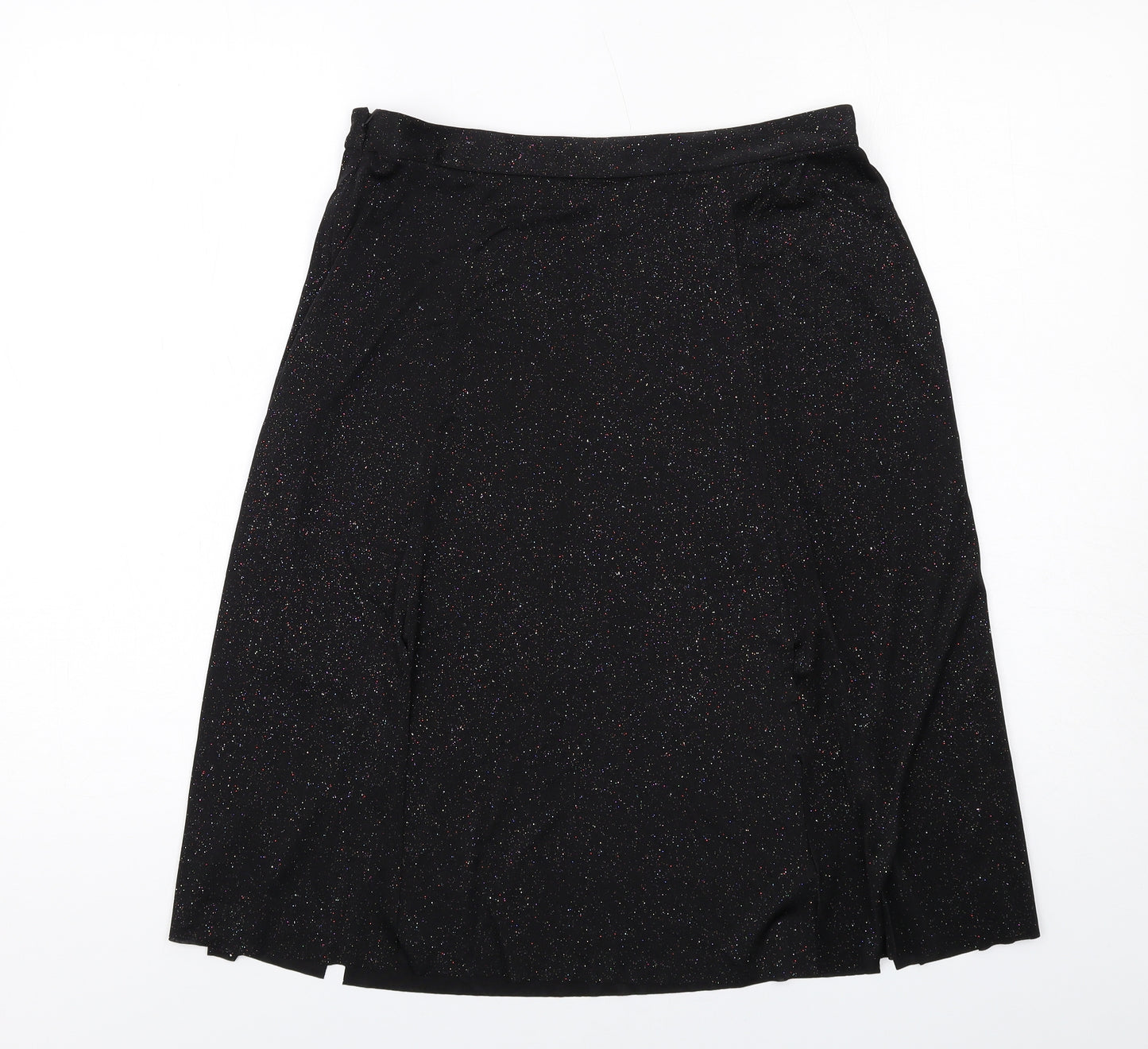 & Other Stories Womens Black Polyester Swing Skirt Size 12 Zip