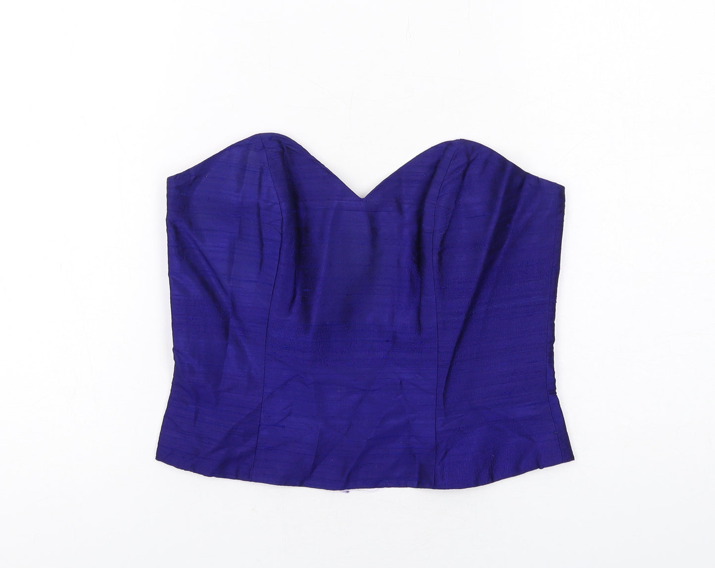 Monsoon Womens Blue Silk Cropped Tank Size 10 Sweetheart