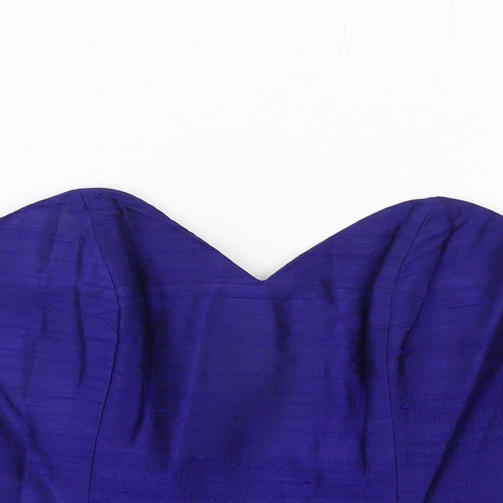 Monsoon Womens Blue Silk Cropped Tank Size 10 Sweetheart