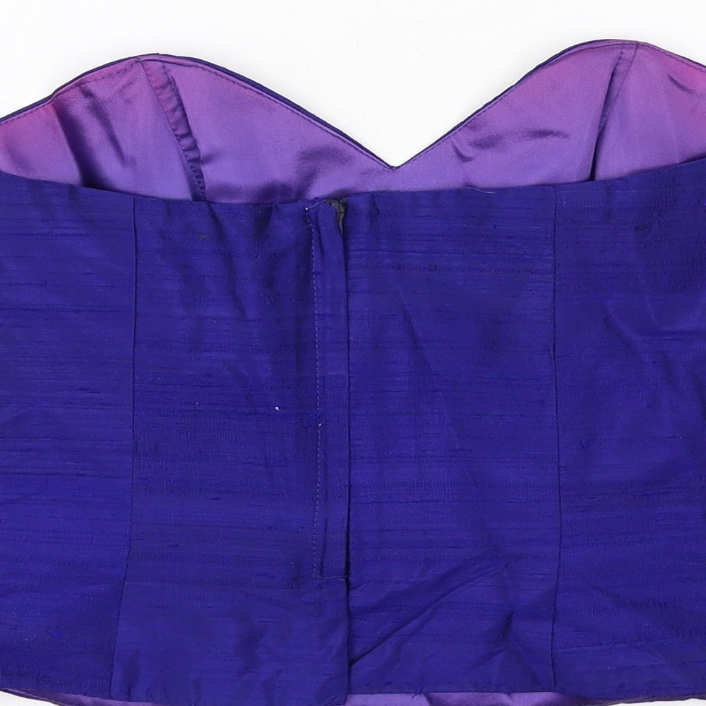 Monsoon Womens Blue Silk Cropped Tank Size 10 Sweetheart