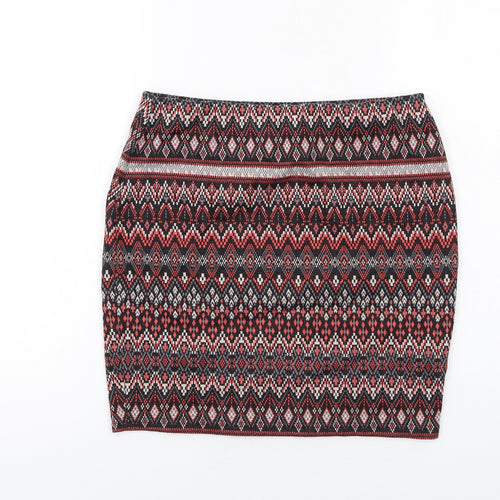 New Look Womens Multicoloured Geometric Polyester Bandage Skirt Size 12